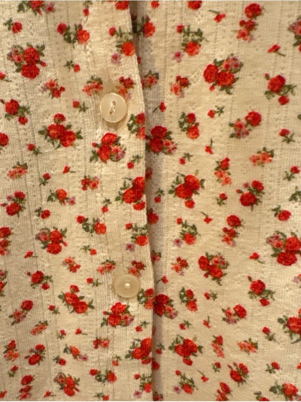 Parke Cream Floral Long-Sleeve Button Cardigan - Picture 3 of 5